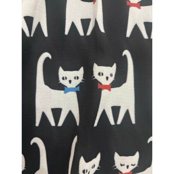 Poach Posh Cat Print Fit & Flare Dress Black White Sleeveless Novelty Quirky - Picture 10 of 10